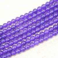 Natural Stone Beads, Round, polished, DIY purple 