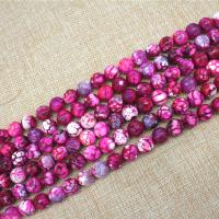 Natural Fire Agate Beads, Round, polished, DIY purple 