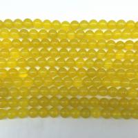 Yellow Calcedony Beads, Round, polished, DIY yellow 