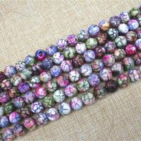 Natural Fire Agate Beads, Round, polished, DIY purple 