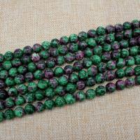 Perles en rouge vert, Rubis en Zoïsite, Rond, poli, DIY & normes différentes pour le choix, vert, Vendu par brin