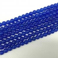 Abalorios de Calcedonia Azul , Esférico, pulido, Bricolaje & diverso tamaño para la opción, azul, Vendido por Sarta