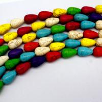 Synthetische Türkis Perlen, Tropfen, poliert, DIY & verschiedene Größen vorhanden, gemischte Farben, 10x16mm, verkauft von Strang