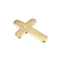 Titanium Steel Pendants, Cross, plated & with letter pattern 
