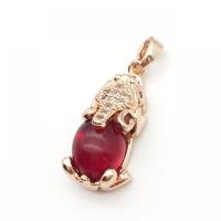 Cubic Zirconia Micro Pave Brass Pendant, with Garnet, Fabulous Wild Beast, plated, micro pave cubic zirconia 