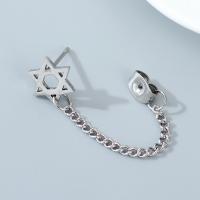 Stainless Steel Stud Earring, fashion jewelry, silver color, 4.3cmX0.9cm 