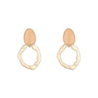 Brass Drop Earring, with 925 Sterling Silver, gold color plated, for woman & enamel 