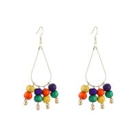 Zinc Alloy Drop Earring, with Wood, plated, for woman 