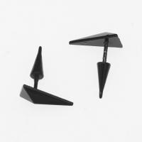 Stainless Steel Stud Earring, 303 Stainless Steel, plated, fashion jewelry & for woman, black, 15*7*19mm  