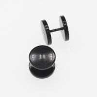 Stainless Steel Stud Earring, 303 Stainless Steel, plated, fashion jewelry & for woman, black  