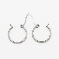 Stainless Steel Huggie Hoop Earring, 303 Stainless Steel, Donut, plated, fashion jewelry & for woman, silver color, 18*3.5mm  