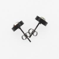 Stainless Steel Stud Earring, 303 Stainless Steel, plated, fashion jewelry & for woman, black, 10*15mm  