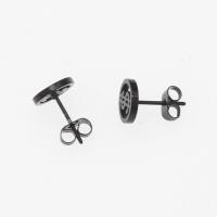 Stainless Steel Stud Earring, 303 Stainless Steel, plated, fashion jewelry & for woman, black, 13.4*9mm  