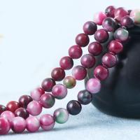 Einzelne Edelstein Perlen, Naturstein, rund, poliert, natürliche & DIY, rot, verkauft von Strang