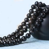 Gefärbte Quarz Perlen, Natürlicher Quarz, rund, poliert, DIY & verschiedene Größen vorhanden, schwarz, verkauft von Strang