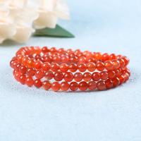 Red Agate Bracelets, Round, polished, fashion jewelry & natural & Unisex, red, 5.8-6.4mm 