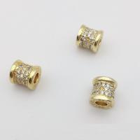 Perles zircon Micro Pave cubes, laiton, pilier, Placage de couleur d'or, DIY & pavé de micro zircon Vendu par PC