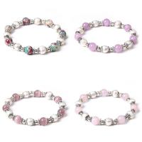 Gemstone Bracelets, with Freshwater Pearl & Zinc Alloy, plated & for woman, 8mm,8-9mm 