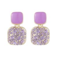 Zinc Alloy Rhinestone Drop Earring, fashion jewelry & for woman & with rhinestone 