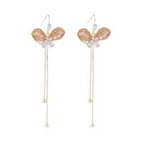 Zinc Alloy Drop Earring, Butterfly, fashion jewelry & for woman & with cubic zirconia 