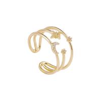 Brass Cuff Finger Ring, fashion jewelry & for woman, 17mm 