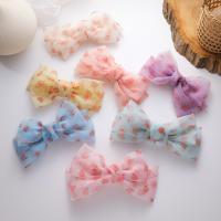 Hair Barrettes, Zinc Alloy, with Chiffon, Bowknot, fashion jewelry & for children 
