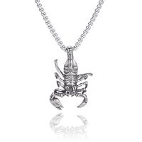 Stainless Steel Jewelry Necklace, 304 Stainless Steel, Scorpion, anoint, fashion jewelry & Unisex, silver color 
