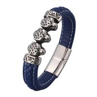 ПУ шнур браслеты, Микрофибра PU, Другое покрытие, ювелирные изделия моды & Мужская, голубой, продается PC