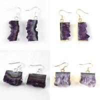 Gemstone Drop Earring, Agate, with Amethyst & for woman 