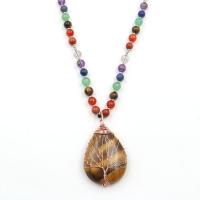 Gemstone Necklaces, Tiger Eye, for woman .55 Inch 