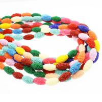 Synthetic Coral Beads, Drum, Carved, DIY, multi-colored, 9*16mm 