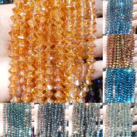 Gemischte Farbe Quarz Perlen, Natürlicher Quarz, Raute, poliert, DIY & verschiedene Stile für Wahl & facettierte, keine, 6*8mm, verkauft von Strang