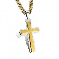 Titanium Steel Jewelry Necklace, Cross, plated & for man 6mm Approx 21.65 Inch 