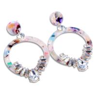 Acrylic Drop Earring, with Zinc Alloy, micro pave cubic zirconia & for woman 