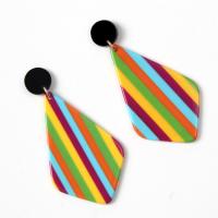 Acrylic Drop Earring, for woman, multi-colored 