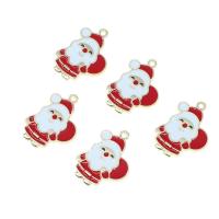 Zinc Alloy Christmas Pendants, Santa Claus, plated, Christmas Design & DIY, red, 17*23*2mm Approx 1mm 