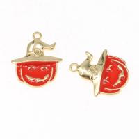 Zinc Alloy Jewelry Pendants, Pumpkin, plated, DIY, red, 20*23*3mm Approx 1mm 