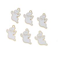 Fashion Halloween Pendant, Zinc Alloy, Ghost, plated, DIY, white, 23*15*2mm Approx 1mm 