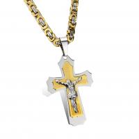 Titanium Steel Jewelry Necklace, Cross, plated & for man 6mm Approx 21.65 Inch 