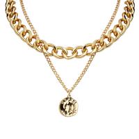 Multi слой ожерелье, цинковый сплав, с медные цепи, Другое покрытие, Двойной слой & Женский, 35cm,37cm,1.7cm, продается Strand