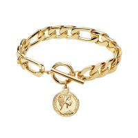 Fashion Zinc Alloy Bangle, with brass chain, gold color plated, for woman, 20mm Approx 3.15 Inch 