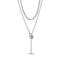Multi слой ожерелье, цинковый сплав, с медные цепи, Другое покрытие, Двойной слой & Женский, 37cm,50cm,2cm, продается Strand