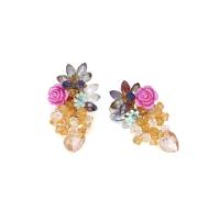 Resin Drop Earring, Crystal, with Resin, for woman, multi-colored 