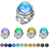 Mood Finger Ring, Glass Gemstone, plated, fashion jewelry & Unisex & with rhinestone 