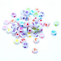 Acrylic Alphabet Beads, painted, fashion jewelry & DIY & for children 