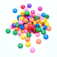 Acryl Zahlen Perlen, Spritzlackierung, Modeschmuck & DIY & für Kinder, 4x7mm, verkauft von kg