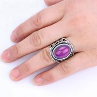 Mood Finger Ring, Zinc Alloy, with Glass Gemstone, fashion jewelry & Unisex 