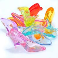Transparent Acrylic Pendants, Shoes, durable & DIY, mixed colors 