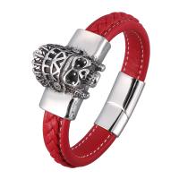 ПУ шнур браслеты, Микрофибра PU, Другое покрытие, ювелирные изделия моды & Мужская, красный, продается Strand