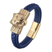 ПУ шнур браслеты, Микрофибра PU, Другое покрытие, ювелирные изделия моды & Мужская, голубой, продается Strand